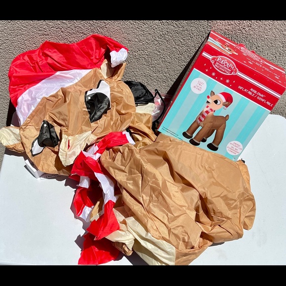 Rudolph The Red Nosed Reindeer 3.5' Airblown Inflatable w/ Light Up Nose - Gemmy - Picture 8 of 8